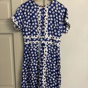 Boden dress blue and white dot